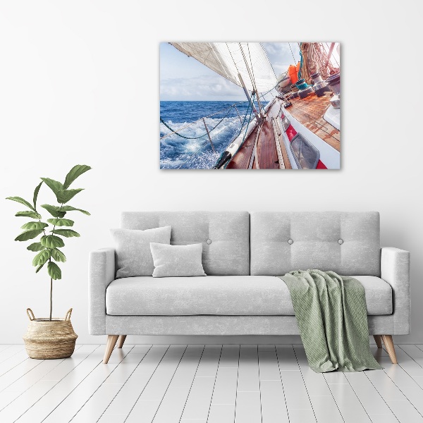 Plexiglas schilderij Een zeilboot op zee