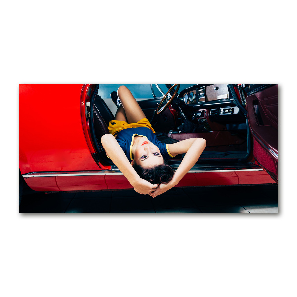 Foto in plexiglas Vrouw in de auto