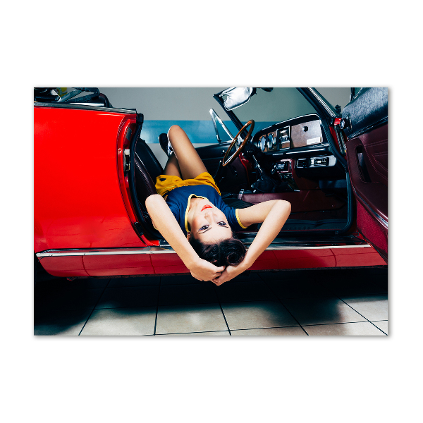 Foto in plexiglas Vrouw in de auto