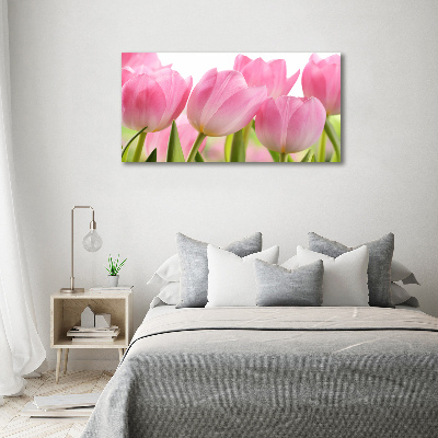 Plexiglas schilderij Roze tulpen
