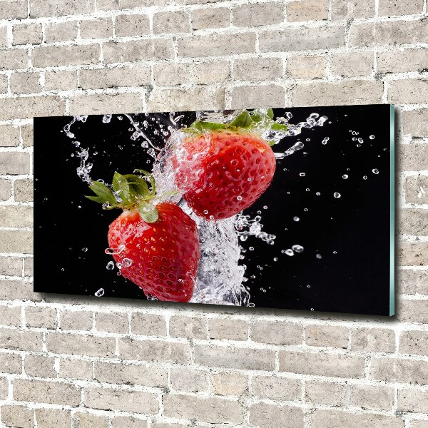 Plexiglas schilderij Aardbeien en water