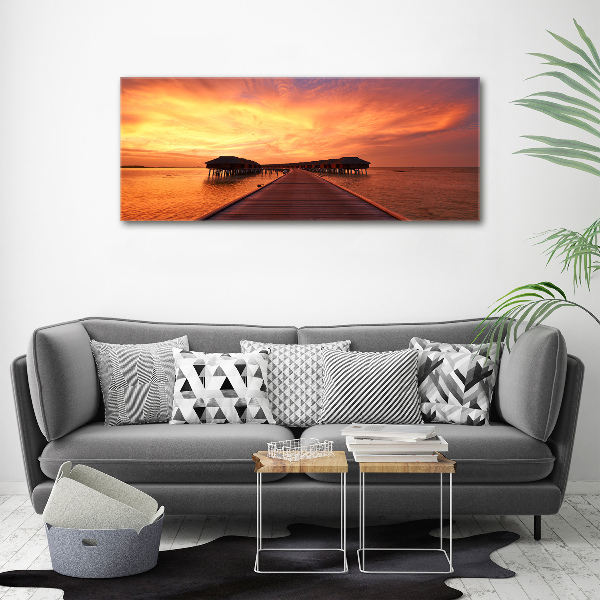 Plexiglas foto Bungalows op de Malediven