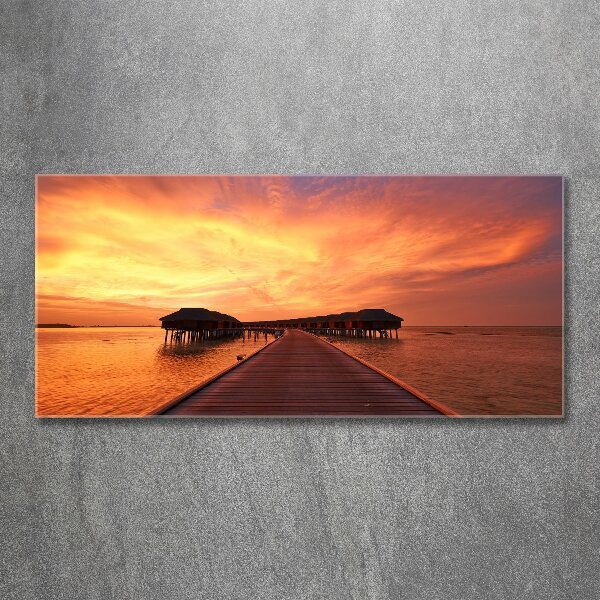 Plexiglas foto Bungalows op de Malediven