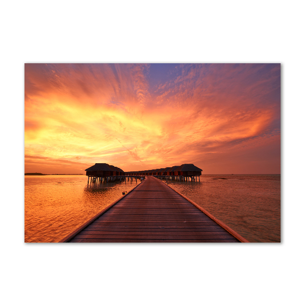 Plexiglas foto Bungalows op de Malediven