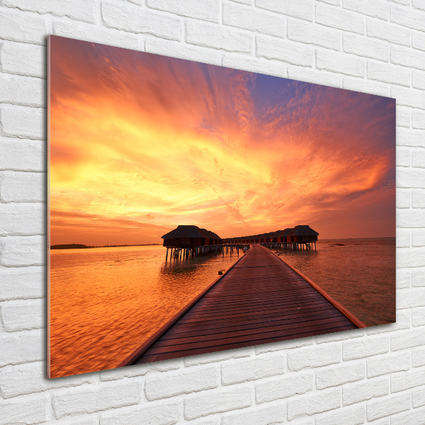 Plexiglas foto Bungalows op de Malediven