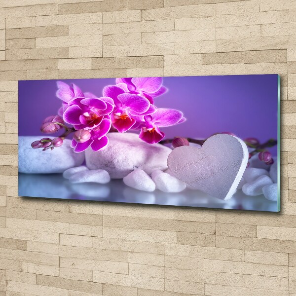 Foto op plexiglas Orchidee en hart