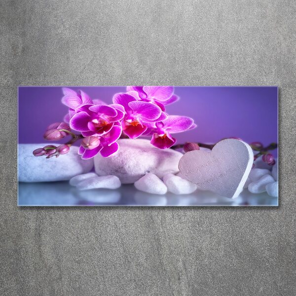 Foto op plexiglas Orchidee en hart