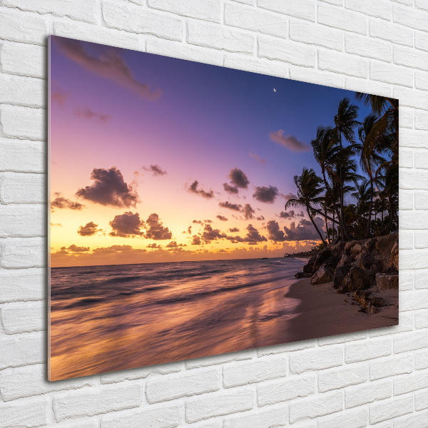 Schilderij op acrylglas Zonsondergang op het strand