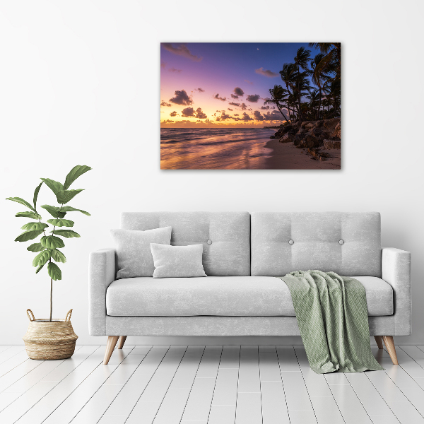 Schilderij op acrylglas Zonsondergang op het strand