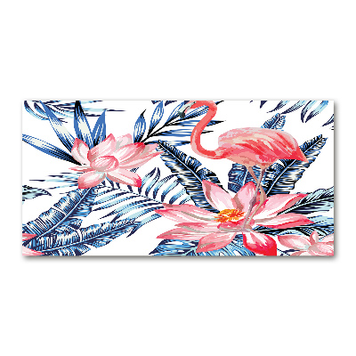 Plexiglas schilderij Flamingo's en planten