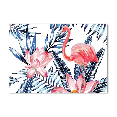 Plexiglas schilderij Flamingo's en planten