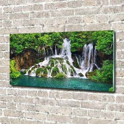 Schilderij op acrylglas Waterval in de bergen