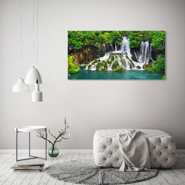 Schilderij op acrylglas Waterval in de bergen