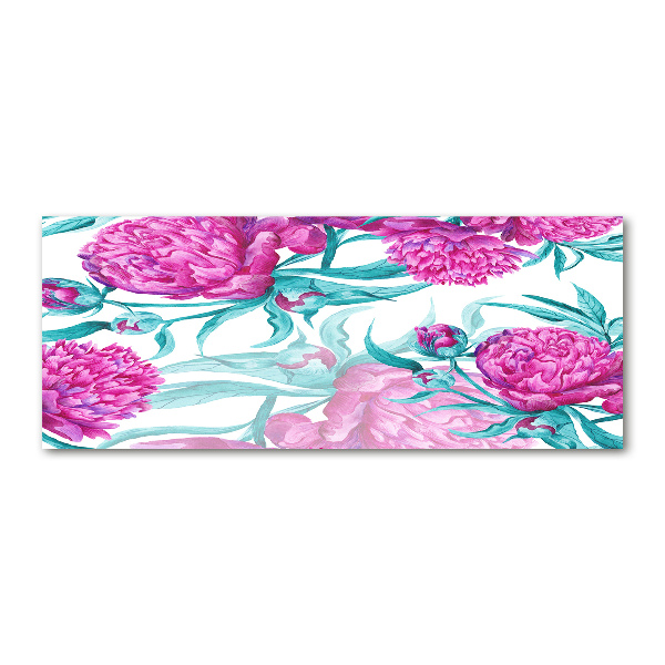 Schilderij op acrylglas Roze pioenrozen