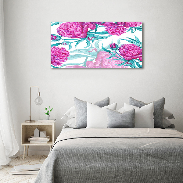 Schilderij op acrylglas Roze pioenrozen
