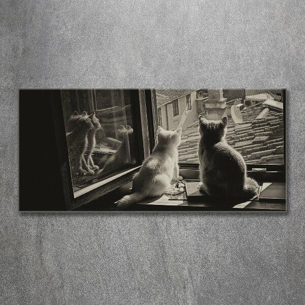 Plexiglas schilderij Katten voor het raam