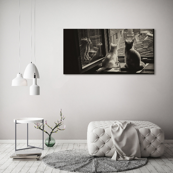 Plexiglas schilderij Katten voor het raam