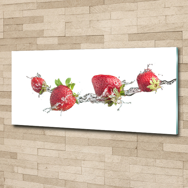 Foto in plexiglas Aardbeien en water