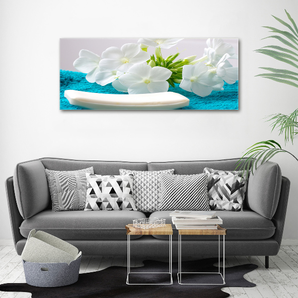 Schilderij op acrylglas Witte spabloemen