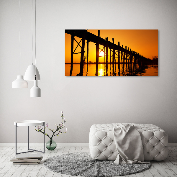 Plexiglas schilderij Zonsondergangbrug