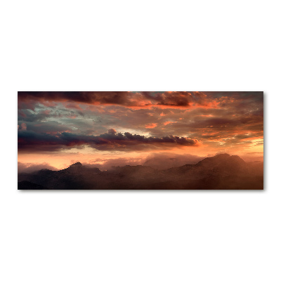 Foto op plexiglas Zonsondergang boven de bergen