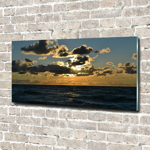 Foto op plexiglas Zonsondergang boven de zee