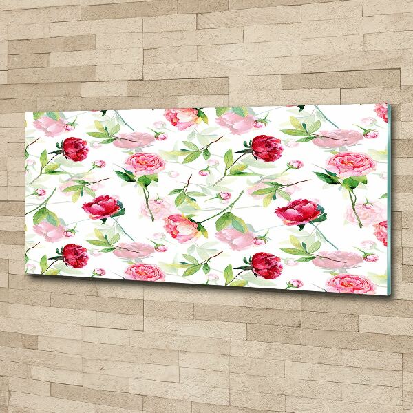 Plexiglas schilderij Roze pioenrozen