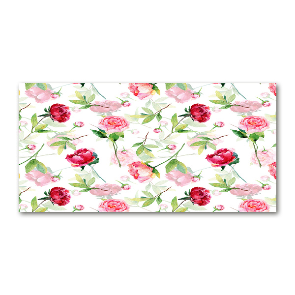 Plexiglas schilderij Roze pioenrozen