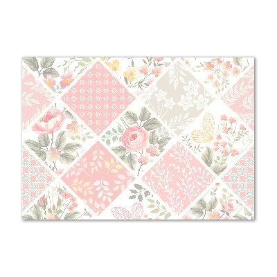 Plexiglas schilderij Patroon van rozen en vlinders