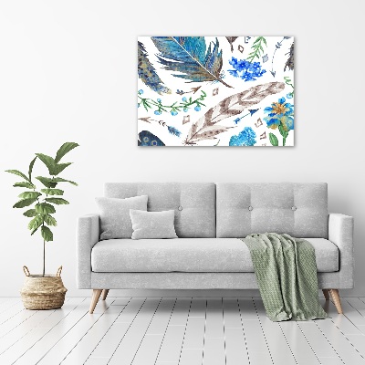 Foto op plexiglas Veren en bloemen