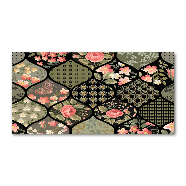 Schilderij op acrylglas Bloemenpatroon