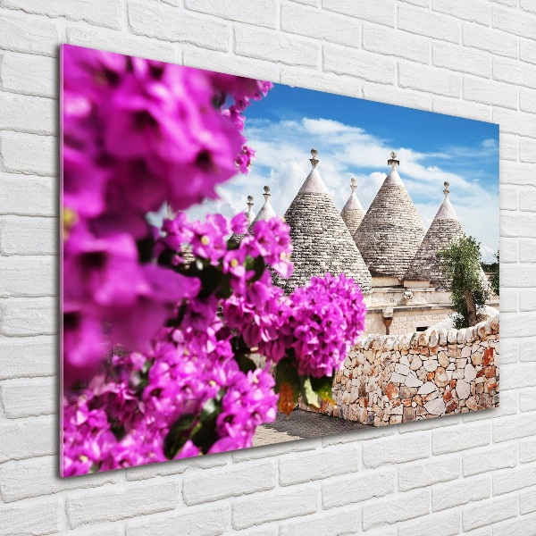 Schilderij op acrylglas Trulli-huizen
