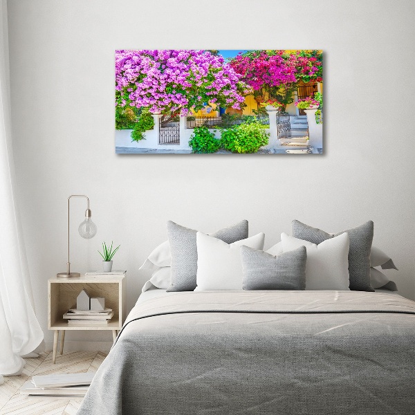 Foto in plexiglas Huis met bougainvillea