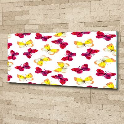 Plexiglas schilderij Vlinders en bloemen