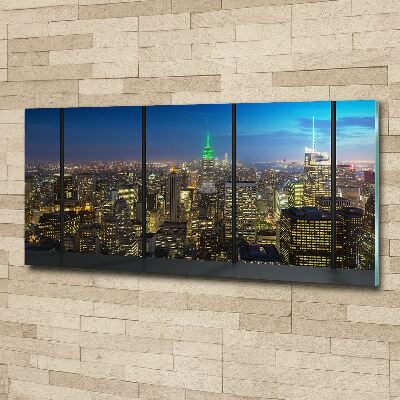 Schilderij op acrylglas New York 's nachts
