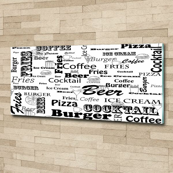 Schilderij op acrylglas Restaurantmenu