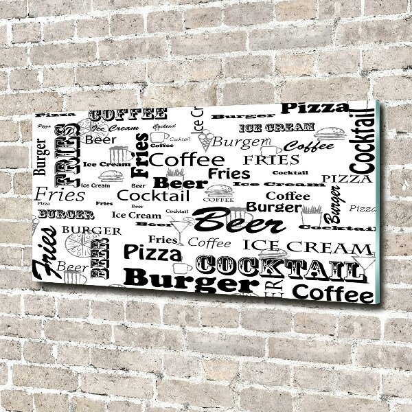 Schilderij op acrylglas Restaurantmenu