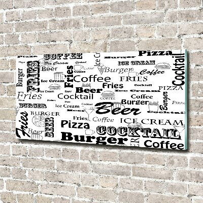 Schilderij op acrylglas Restaurantmenu