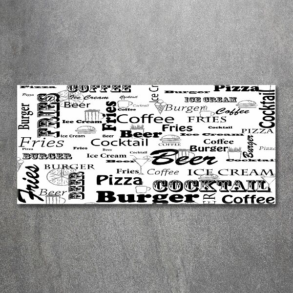 Schilderij op acrylglas Restaurantmenu