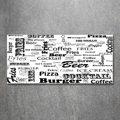 Schilderij op acrylglas Restaurantmenu