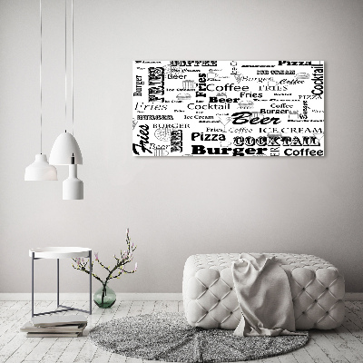 Schilderij op acrylglas Restaurantmenu