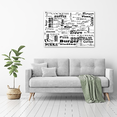 Schilderij op acrylglas Restaurantmenu