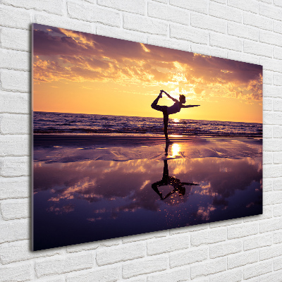 Foto op plexiglas Yoga op het strand