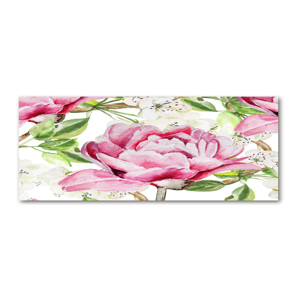 Plexiglas schilderij Pioenrozen