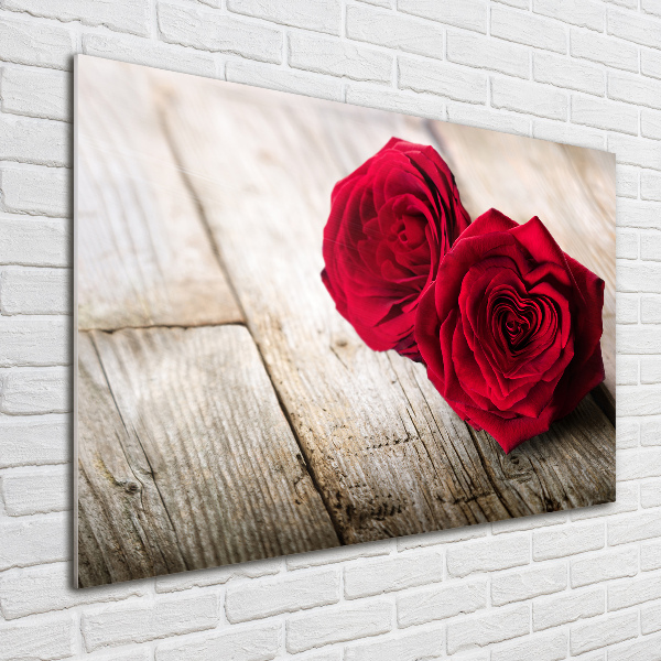 Plexiglas schilderij Rozen op hout