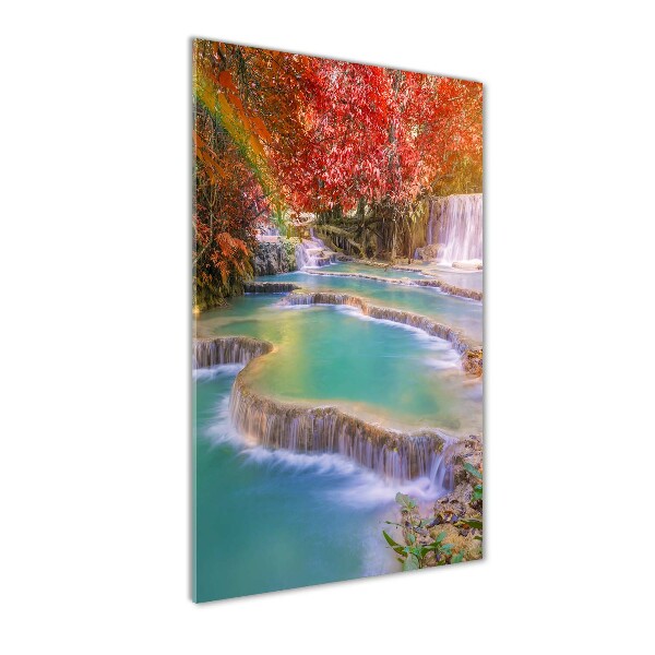 Staand plexiglas foto Waterval in de herfst