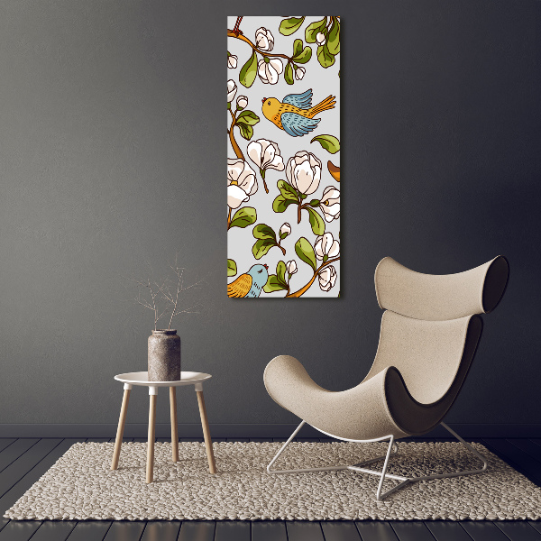 Staand foto in plexiglas Vogels en bloemen