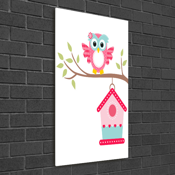 Staand foto op plexiglas Uil op een tak