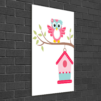 Staand foto op plexiglas Uil op een tak