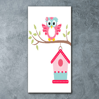 Staand foto op plexiglas Uil op een tak